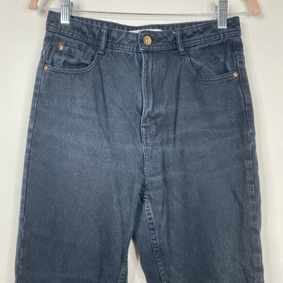 2/$30 ZARA Mom Fit Crop Skinny Jeans Rinsed Black Pure Denim 4 #6275 - Picture 4 of 11